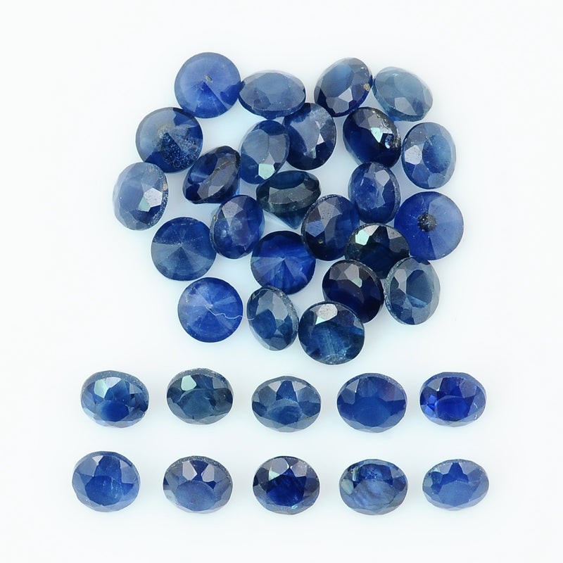 34 pcs Sapphire  - 5.16 ct - ROUND - Blue