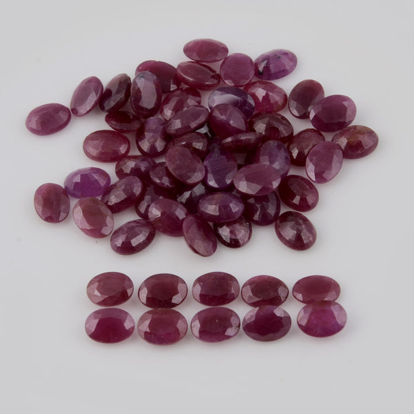 59 pcs Ruby  - 85.2 ct - Oval - Red