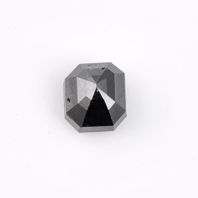 3.40 Carat Brilliant Emerald-Shape Fancy Black Diamond-AIG Certified