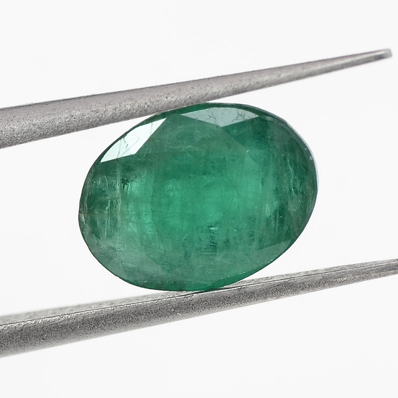 1 pcs Emerald  - 0.93 ct - Oval - Green - Transparent