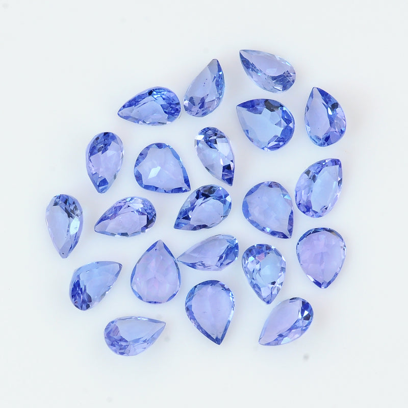 21 pcs Tanzanite  - 6.05 ct - Pear - Blue - Transparent