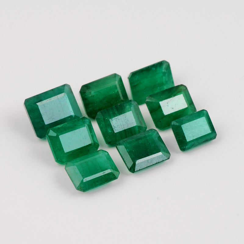 9 pcs Emerald  - 55.44 ct - Octagon - Green