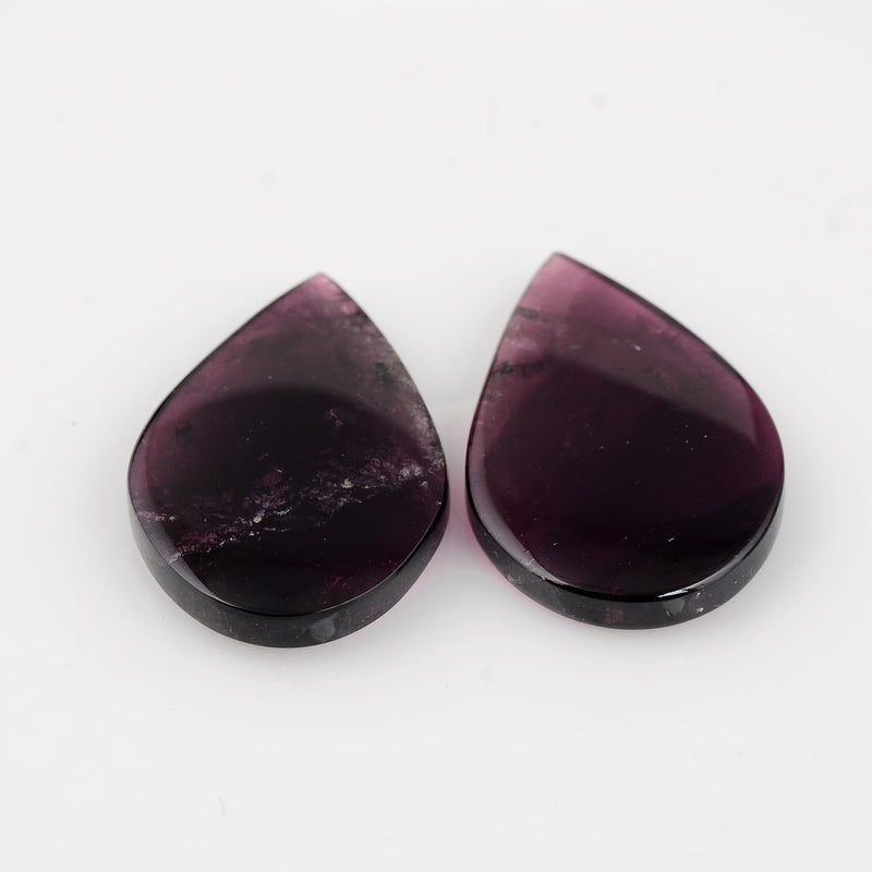 2 pcs Tourmaline  - 41.35 ct - Pear - Purple