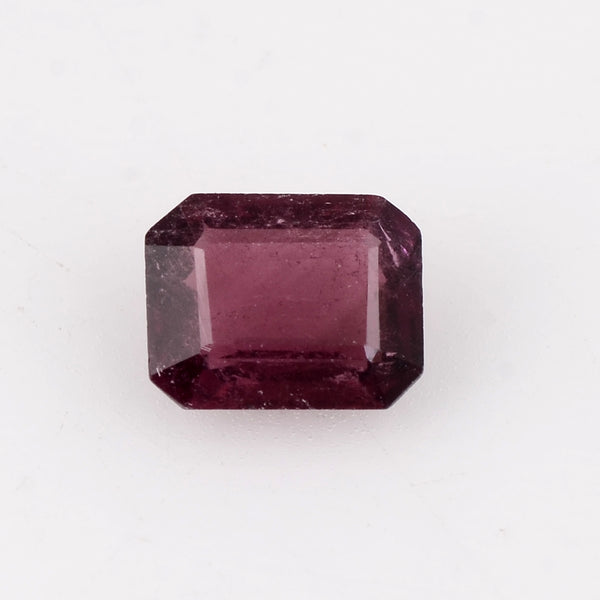1 pcs Rubellite  - 1.06 ct - Octagon - Reddish Purple - Transparent