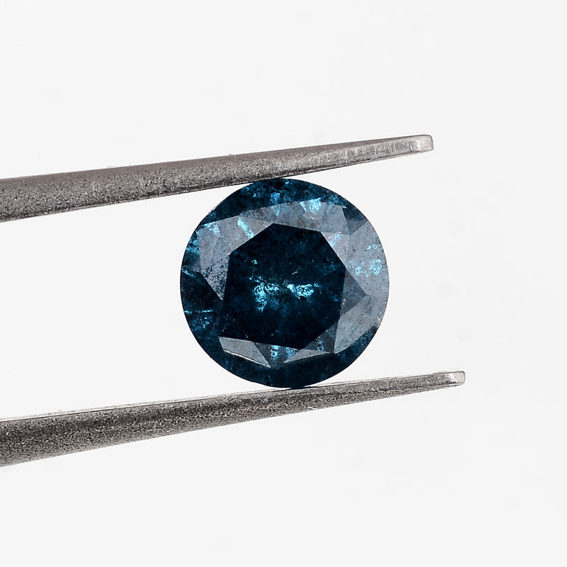 Round Fancy Greenish Blue Color Diamond 1.17 Carat - AIG Certified
