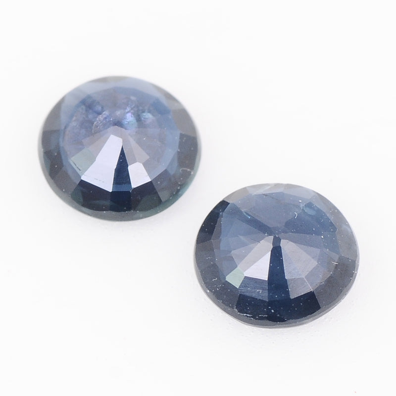 2 pcs Sapphire  - 1.27 ct - ROUND - Blue