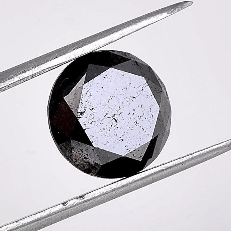 7.60 Carat Brilliant Round Fancy Black Diamond