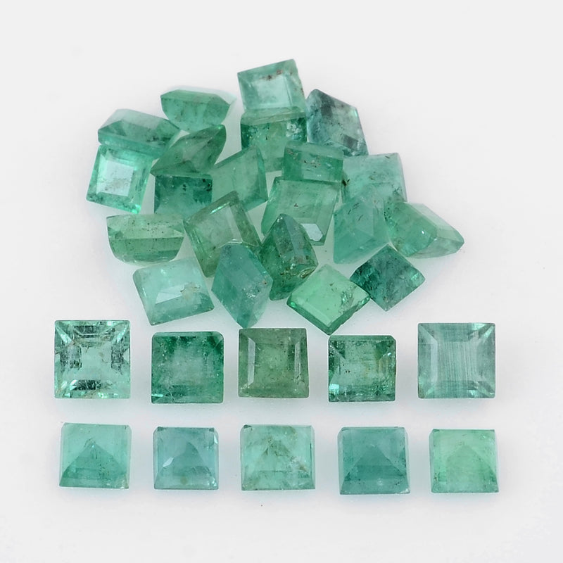31 pcs Emerald  - 4.82 ct - Square - Green