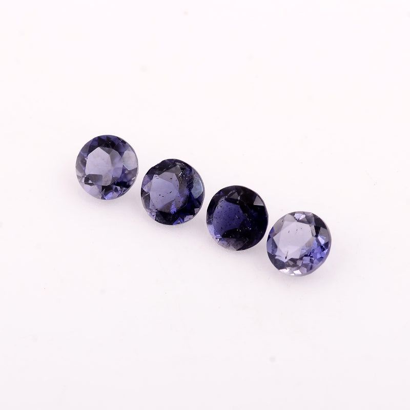 Round Blue Color Iolite Gemstone 1.70 Carat