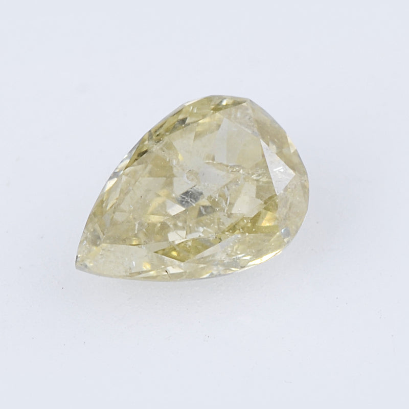 0.92 Carat Brilliant Pear Fancy Greenish Yellow I2 Diamond-AIG Certified
