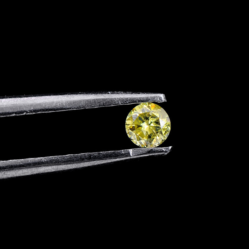 Round S-T, Light Yellow Color Diamond 3.32 Carat - AIG Certified