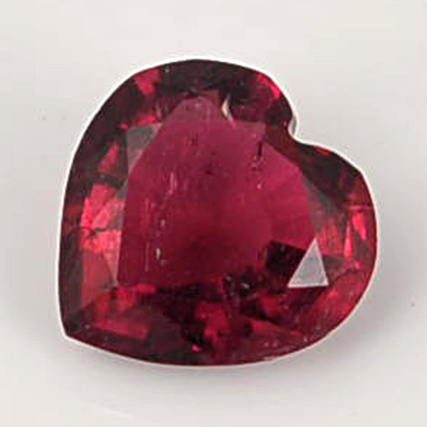 1 pcs Rubellite  - 1.58 ct - Heart - Reddish Purple - Transparent