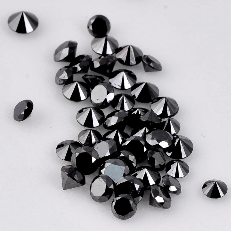 6.57 Carat Brilliant Round Fancy Black Diamonds-AIG Certified