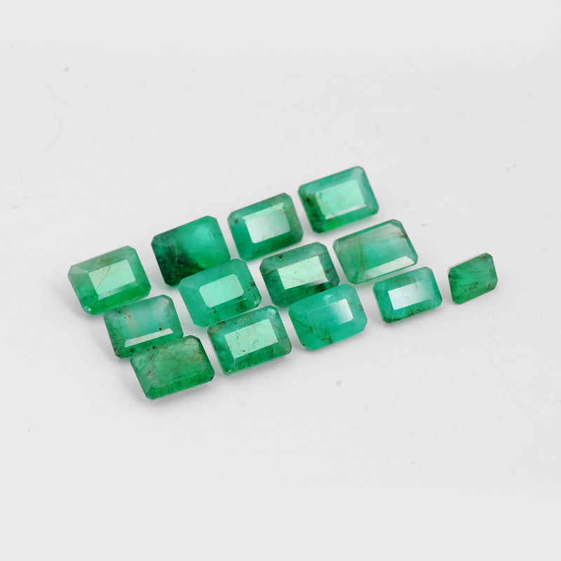 13 pcs Emerald  - 10.92 ct - Octagon - Green