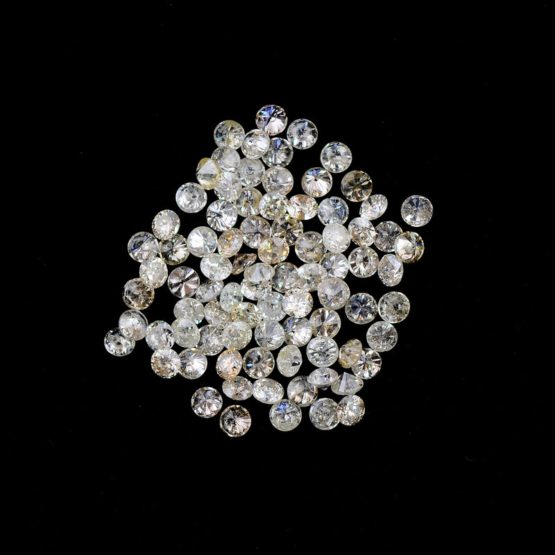Round Mix Very Light to Light Brown - Yellow Color Diamond 2.28 Carat - AIG Certified
