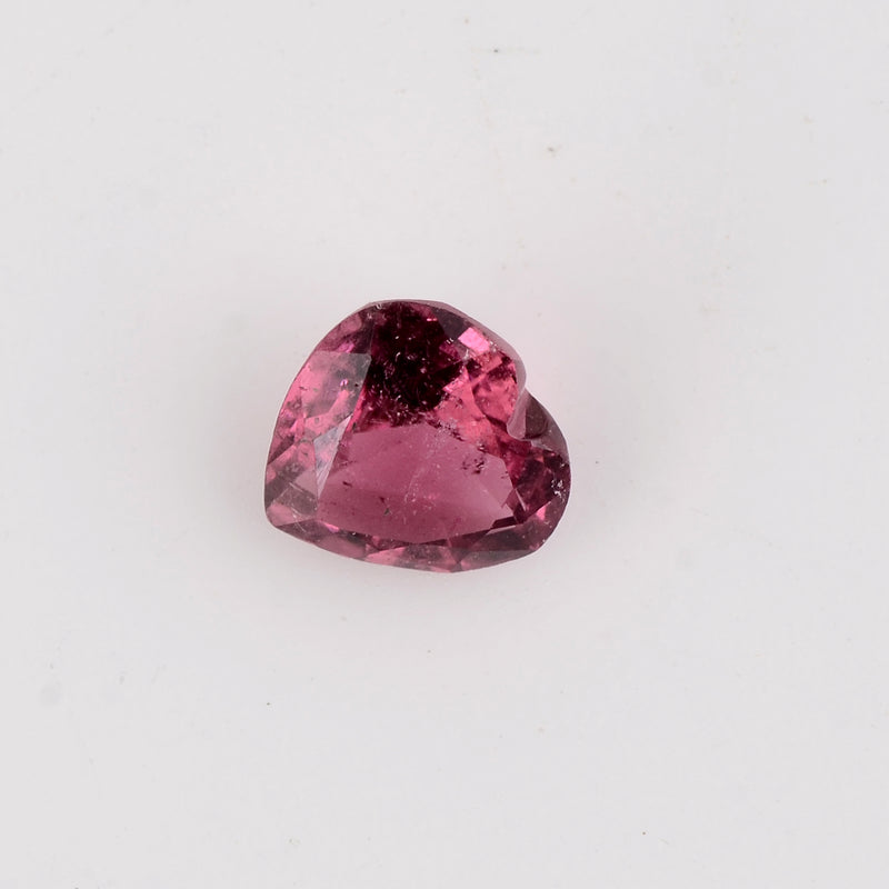 1 pcs Rubellite  - 0.88 ct - Heart - Reddish Purple - Transparent
