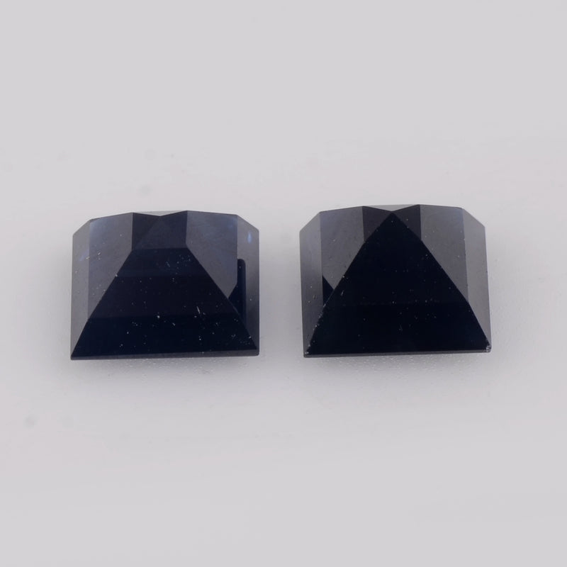 Square Dark Blue Color Sapphire Gemstone 4.74 Carat - AIG Certified