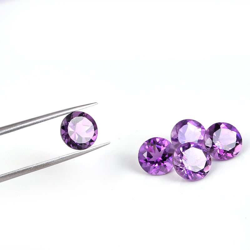 8.78 Carat Purple Color Round Amethyst Gemstone