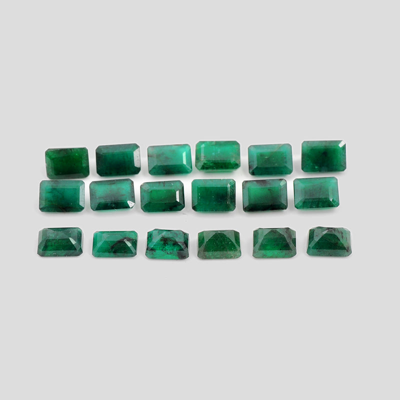 18 pcs Emerald  - 18.7 ct - Octagon - Green