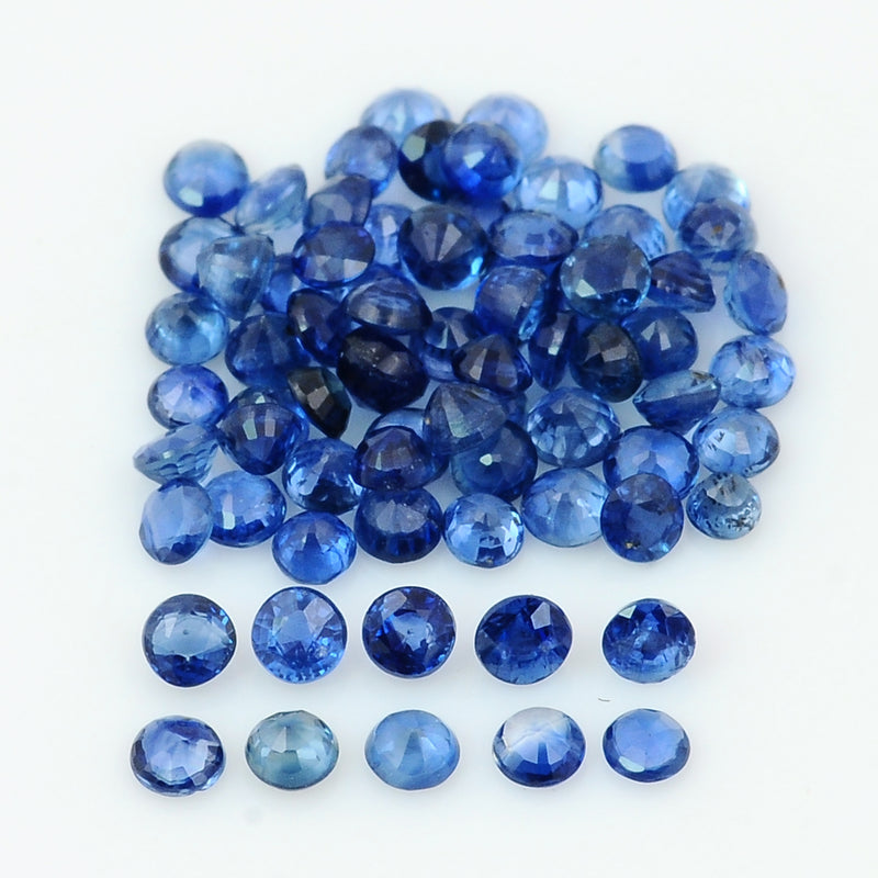 72 pcs Sapphire  - 3.62 ct - ROUND - Blue