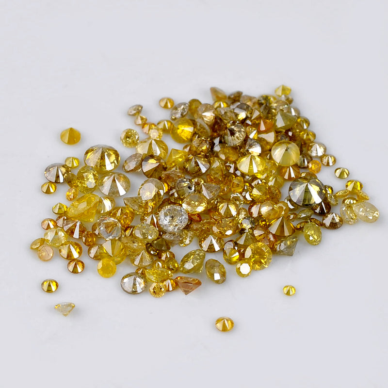 Round Natural Fancy Mix Yellow Color Diamond 3.63 Carat - AIG Certified