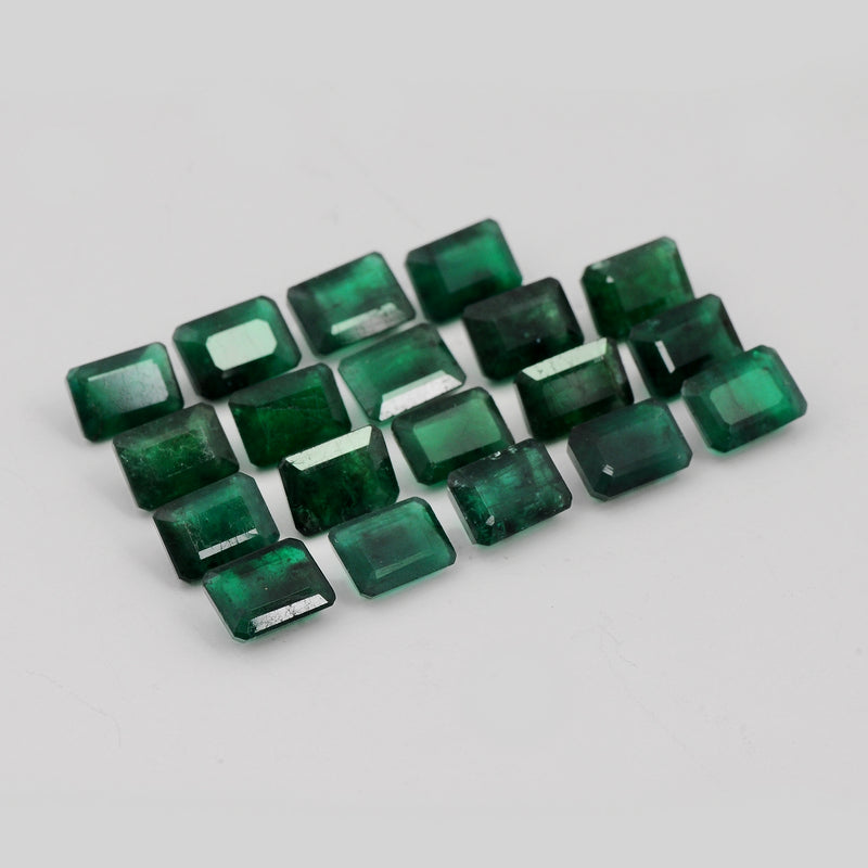 19 pcs Emerald  - 18.35 ct - Octagon - Green