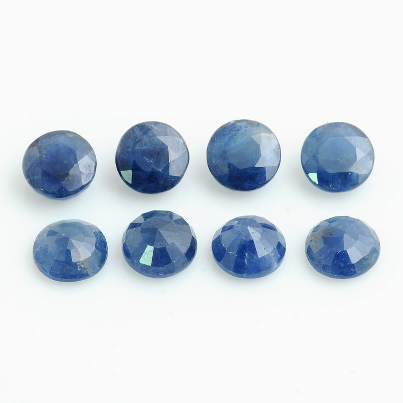 8 pcs Sapphire  - 10.6 ct - ROUND - Blue