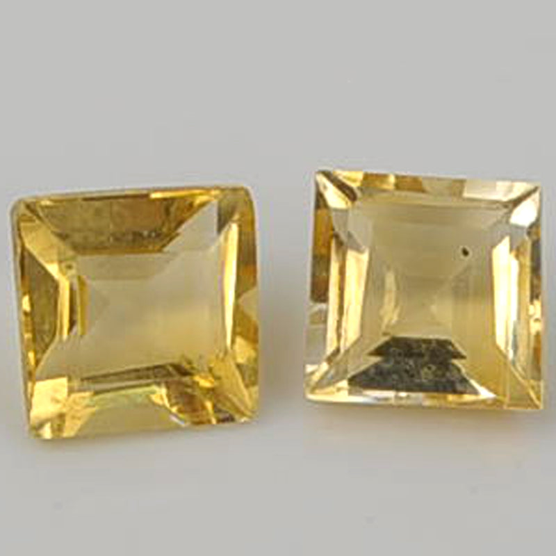 1.25 Carat Yellow Color Square Citrine Gemstone