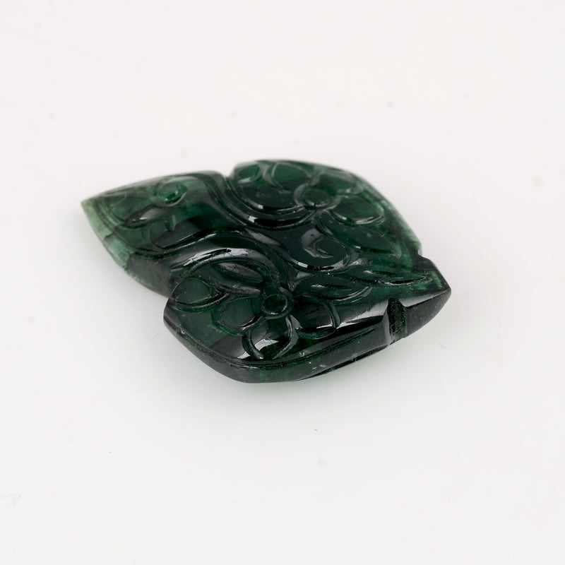 1 pcs Emerald  - 34.37 ct - Carving - Green - Transparent
