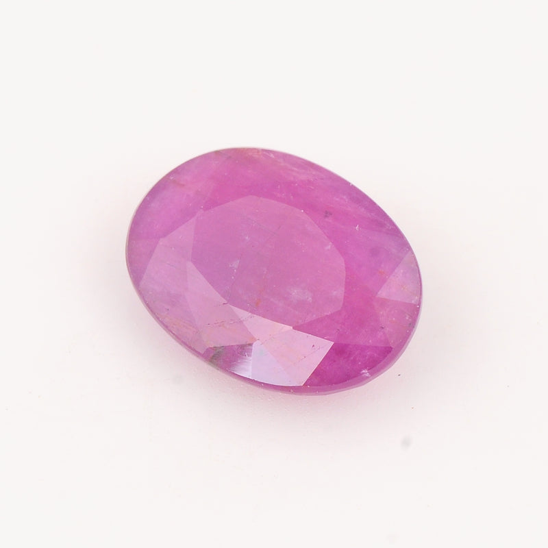 1 pcs Ruby  - 6.55 ct - Oval - Reddish Purple
