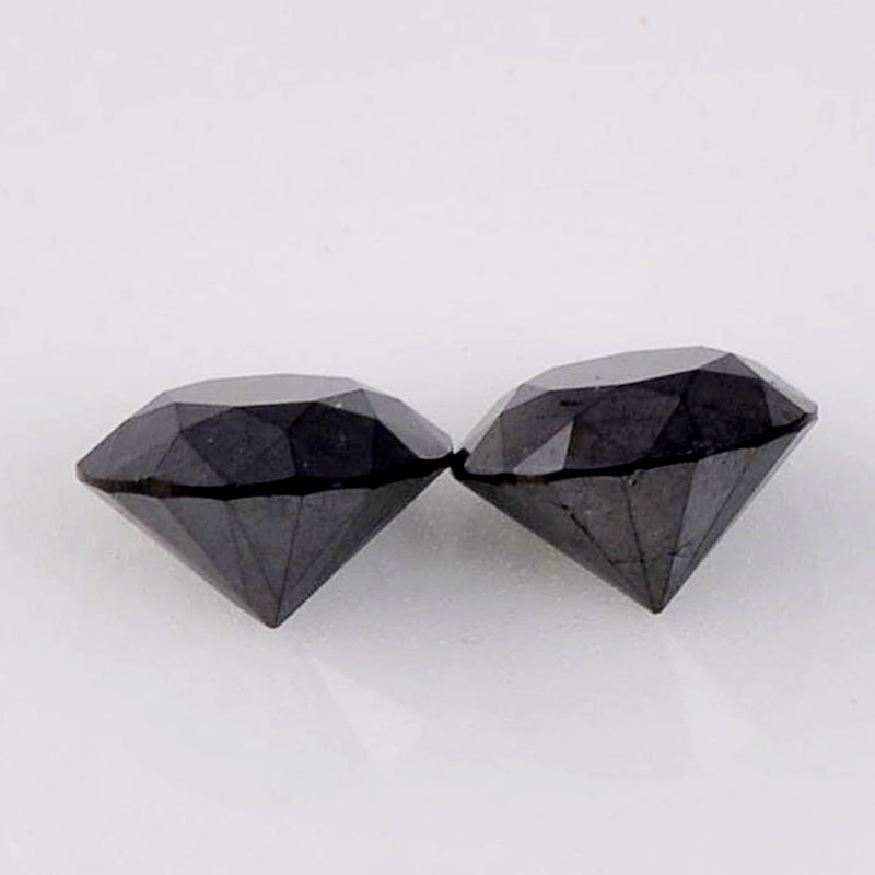 1.70 Carat Brilliant Round Fancy Black Diamonds-AIG Certified
