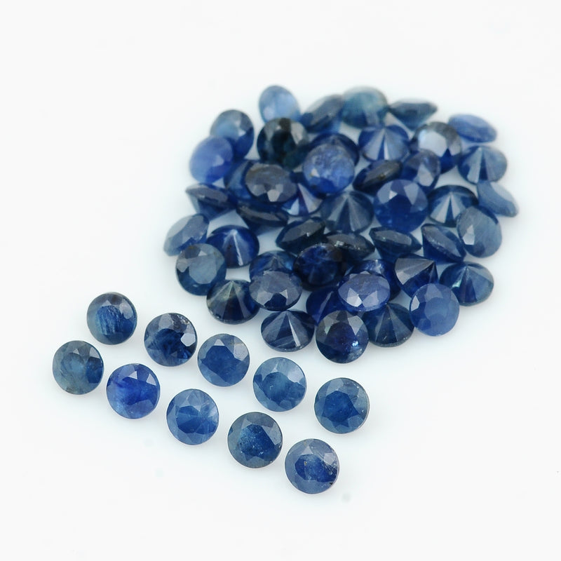 55 pcs Sapphire  - 8.18 ct - ROUND - Blue