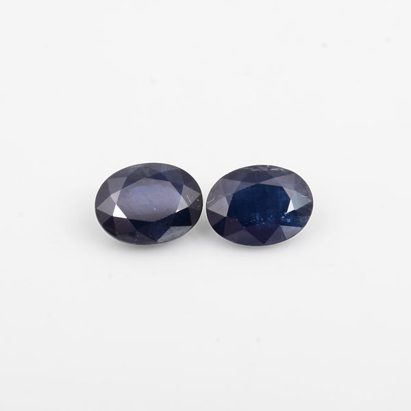 2 pcs Sapphire  - 5.37 ct - Oval - Blue