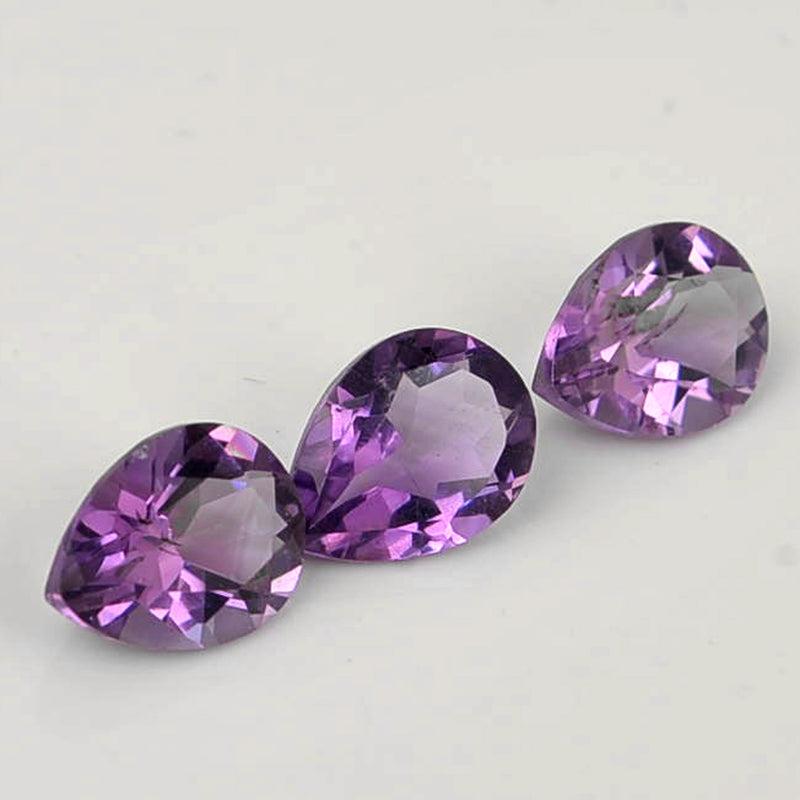 3.00 Carat Purple Color Pear Amethyst Gemstone