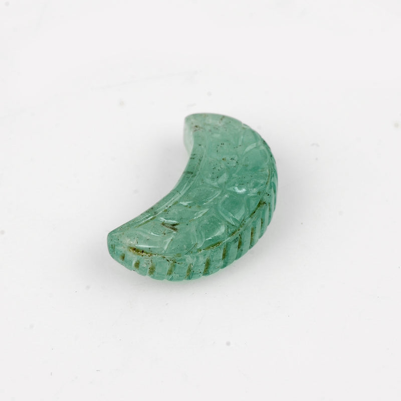 1 pcs Emerald  - 14.07 ct - Carving - Green - Transparent