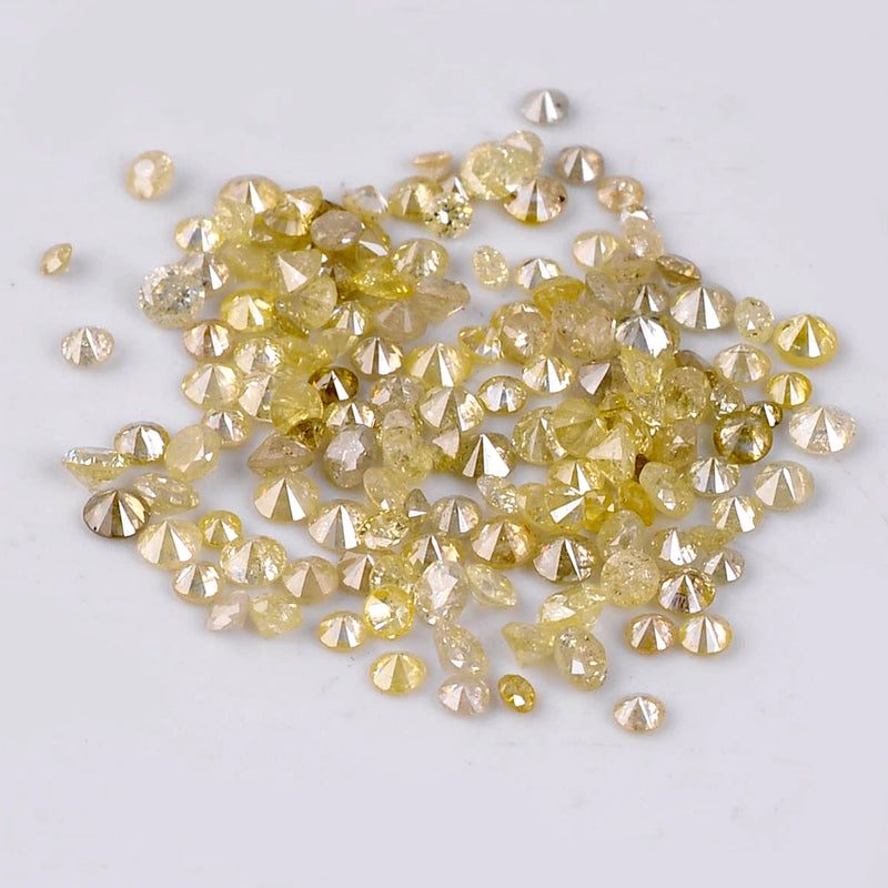 155 pcs DIAMOND  - 5.01 ct - ROUND - Natural Fancy Light Yellow - I1 - I3