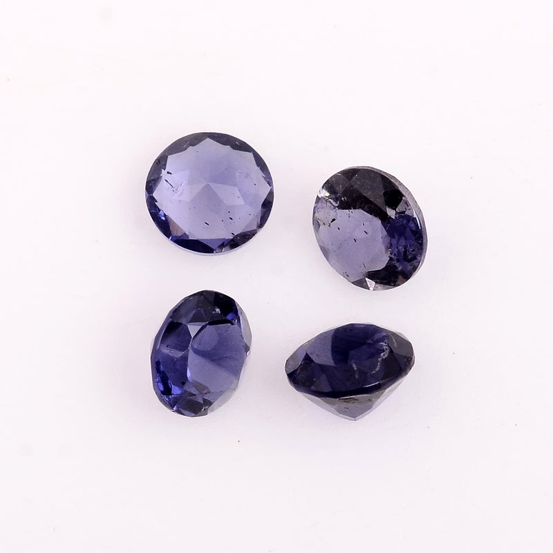 Round Blue Color Iolite Gemstone 1.70 Carat