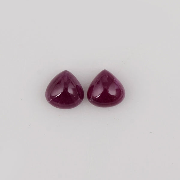 2 pcs Ruby  - 3.45 ct - Heart - Red