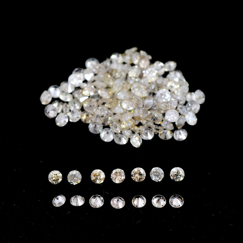 Round Mix Very Light to Light Brown - Yellow Color Diamond 2.30 Carat - AIG Certified