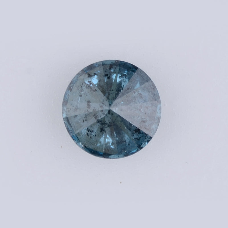 0.41 Carat Brilliant Round Fancy Vivid Greenish Blue I1 Diamond-AIG Certified