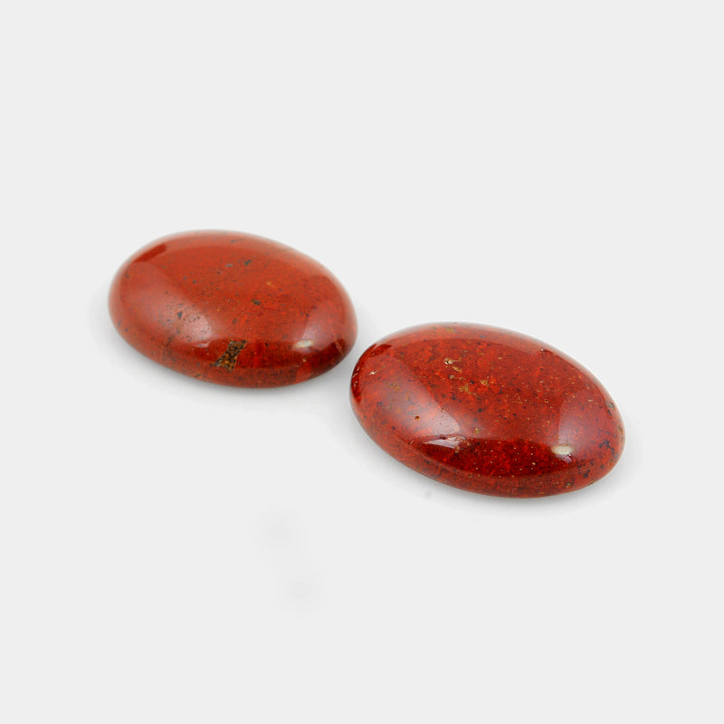 89.7 Carat Red Color Oval Moss Agate Gemstone