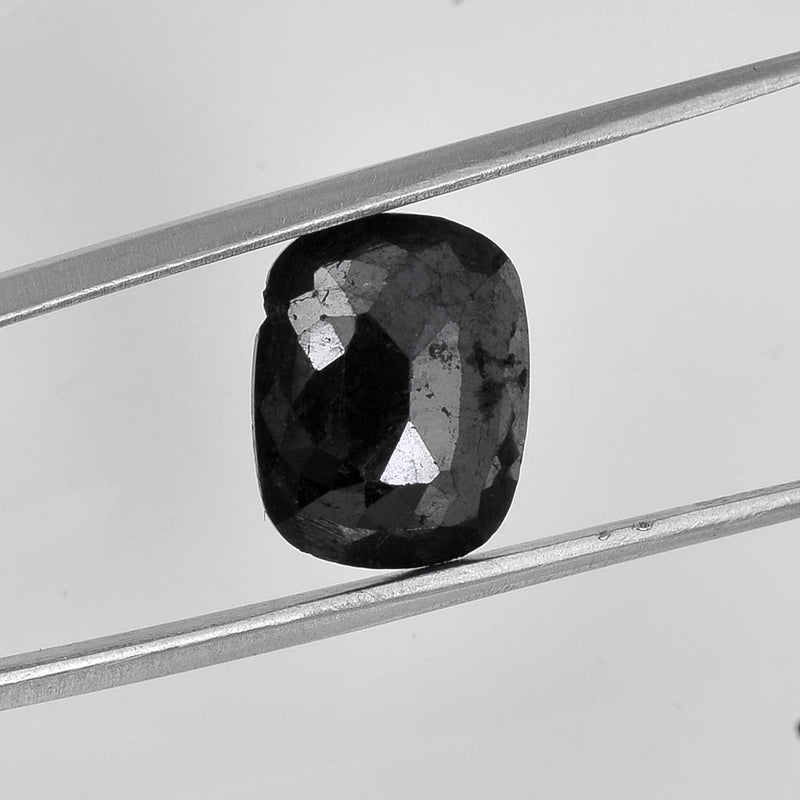 5.05 Carat Rose Cut Cushion Fancy Black Diamond-AIG Certified