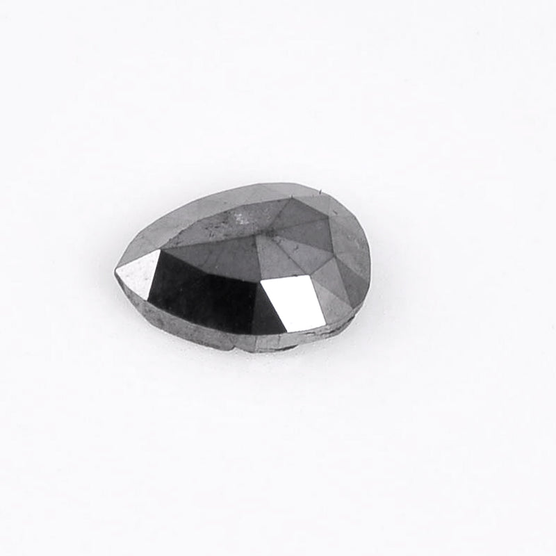 1.63 Carat Rose Cut Pear Fancy Black Diamond-AIG Certified