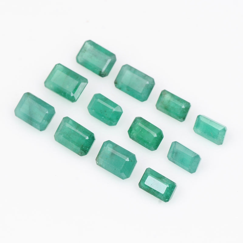 12 pcs Emerald  - 5.1 ct - Octagon - Green