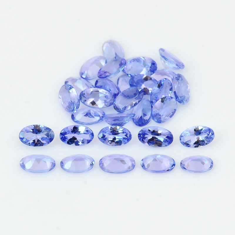 30 pcs Tanzanite  - 6.38 ct - Oval - Bluish Violet