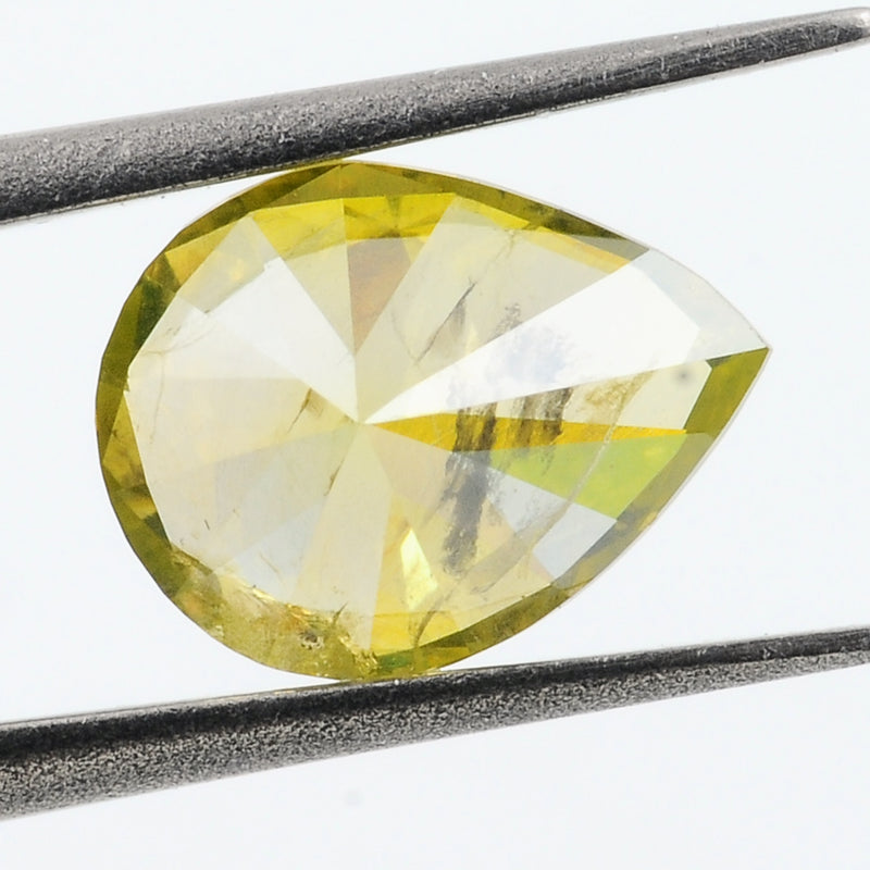 4 pcs DIAMOND  - 0.78 ct - Pear - Natural Fancy Mix Greenish Yellow - I
