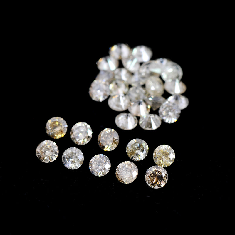Round Mix Light Yellow - Brown Color Diamond 2.20 Carat - AIG Certified