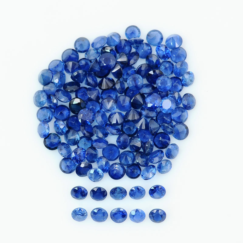 114 pcs Sapphire  - 4.91 ct - ROUND - Blue