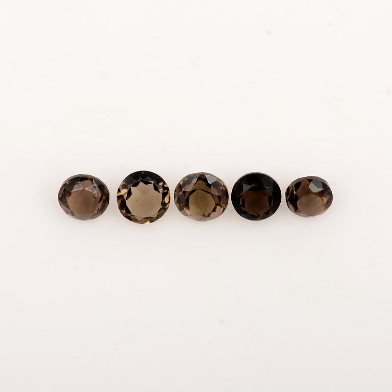 Round Brown Color Smoky Quartz Gemstone 1.40 Carat