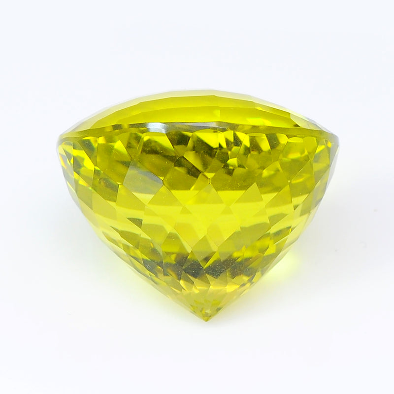 1 pcs Lemon Quartz  - 136.25 ct - ROUND - Vivid Greenish Yellow